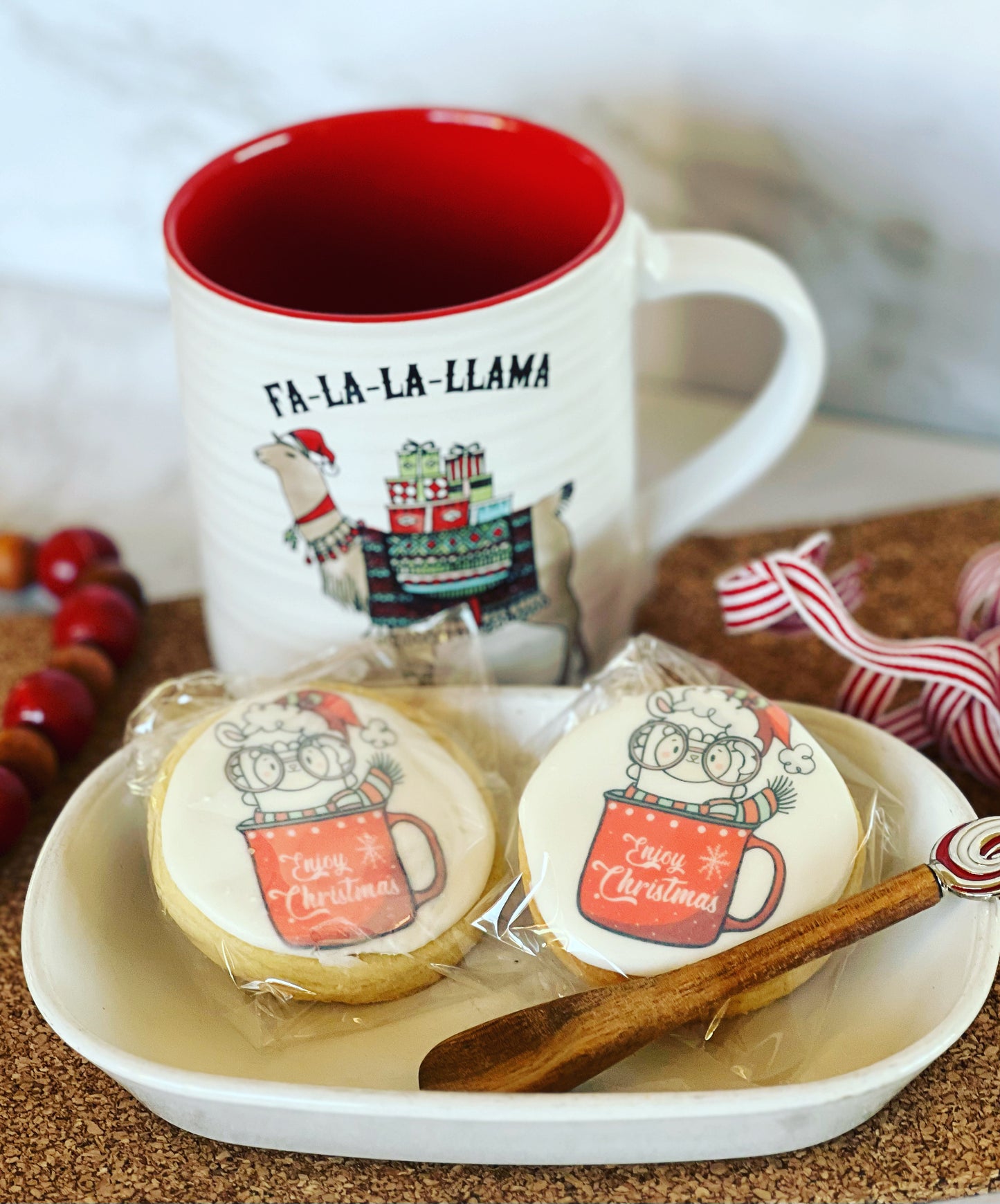 Christmas Llama Sugar Cookies