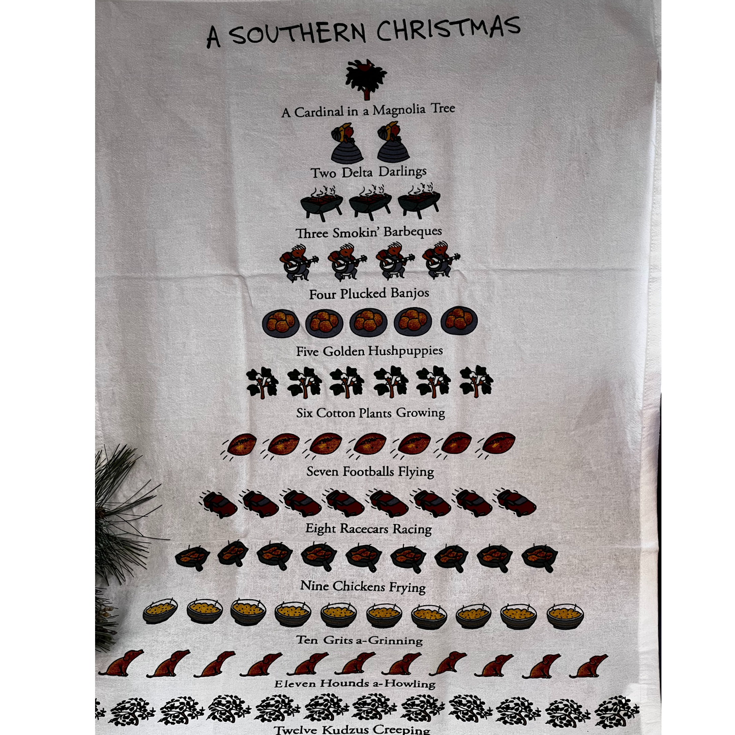 Christmas Flour Sack Towel Southern style